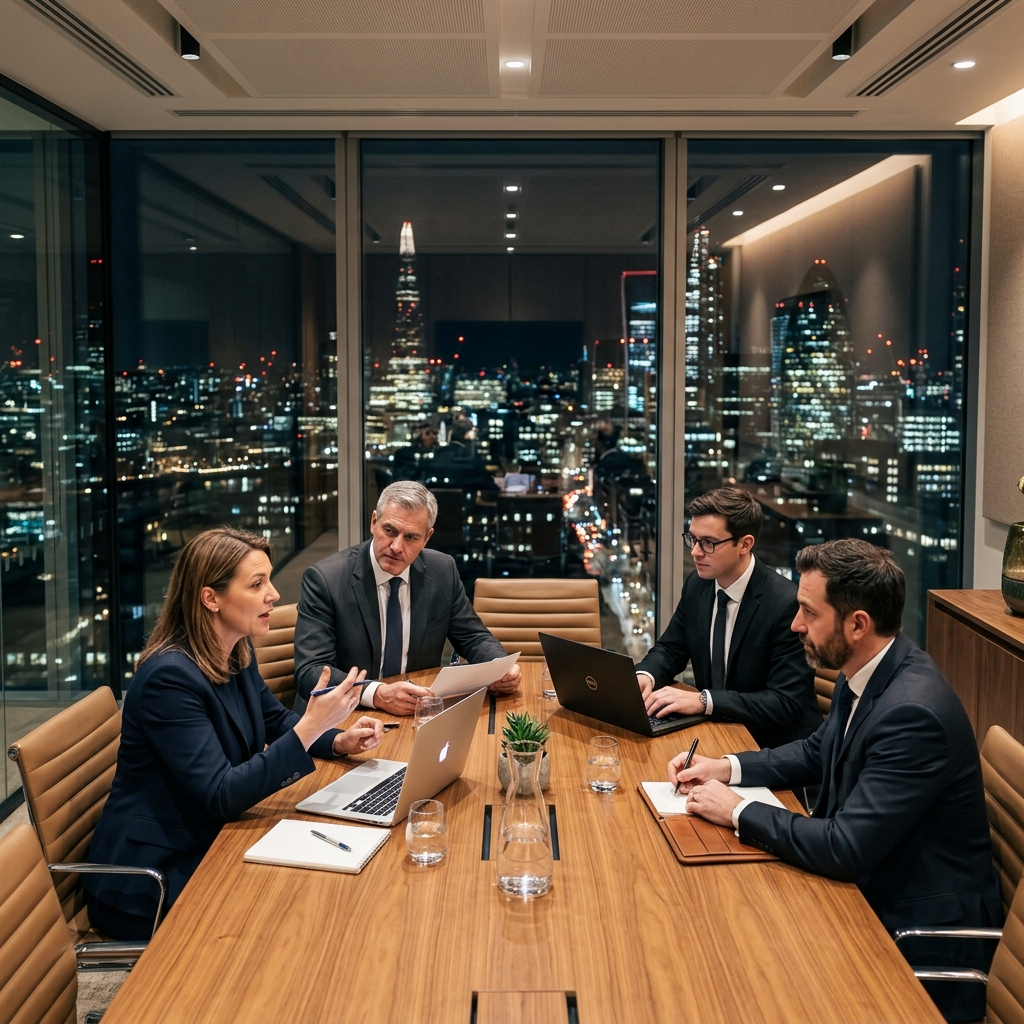 Corporate meeting in board room