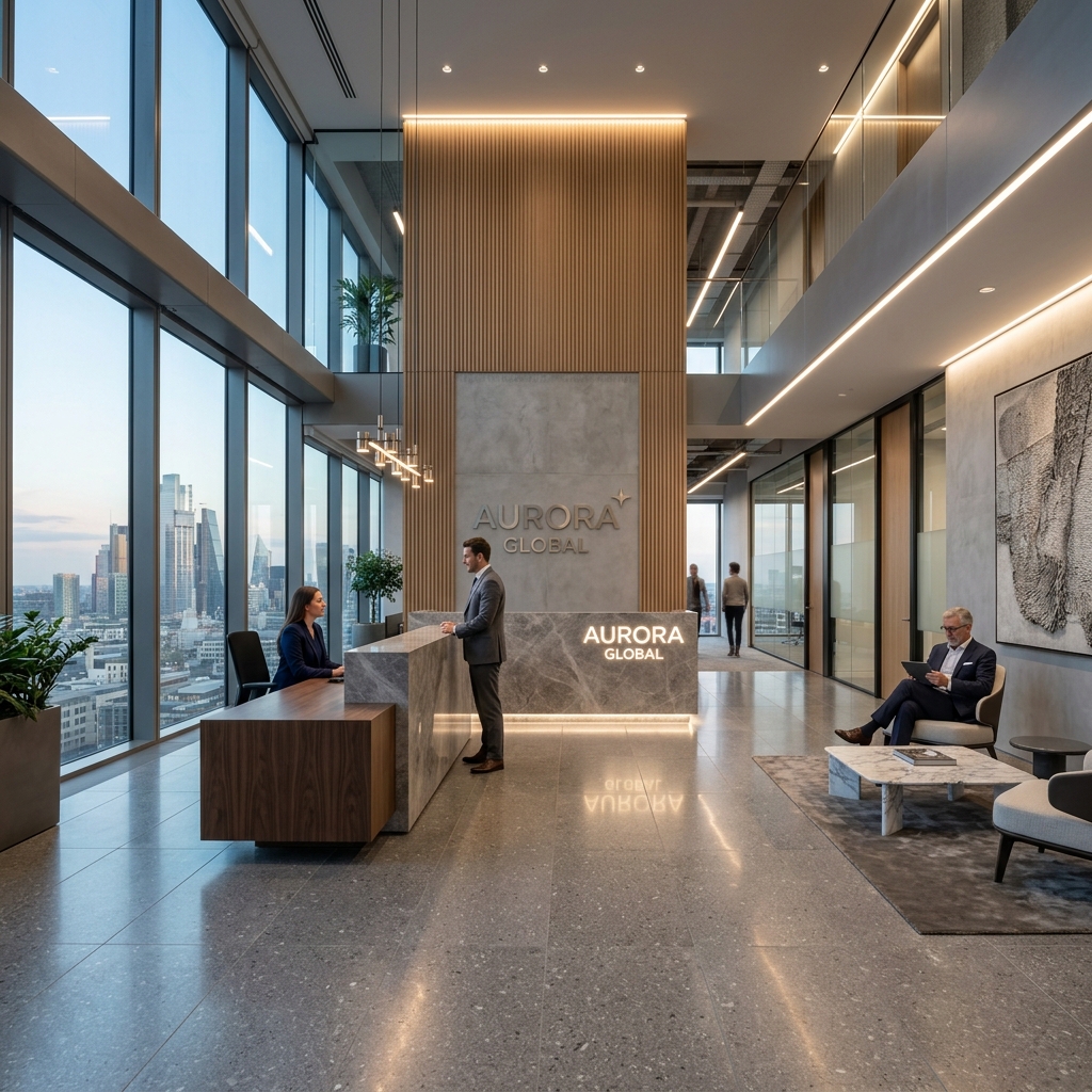 Luxury office reception lobby